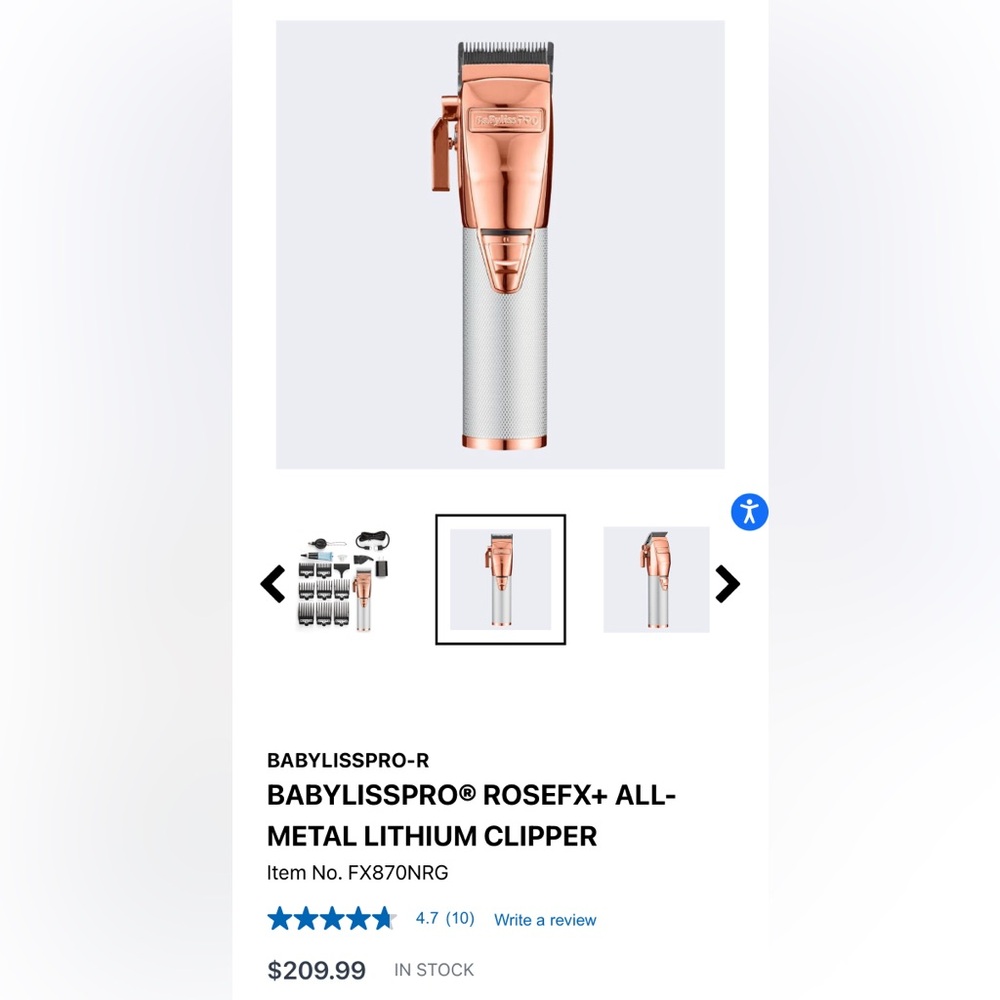 BABYLISSPRO® ROSEFX ALL-METAL LITHIUM CLIPPER RETAILS $209.99